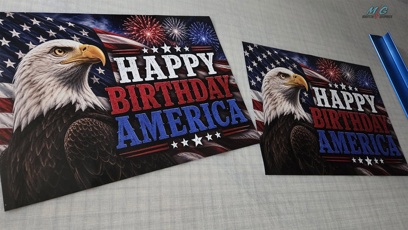 Happy Birthday America eagle banners