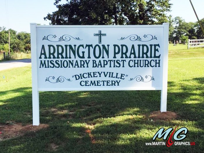 Arrington prairie — custom signage
