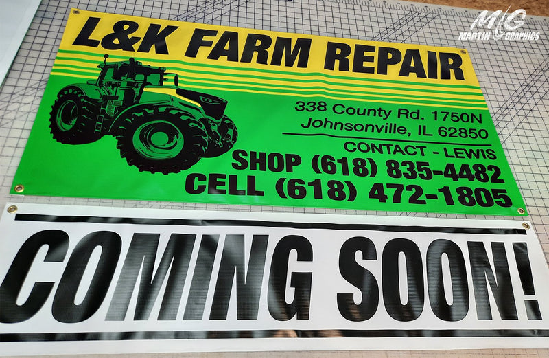 Banner lk farm — custom signage