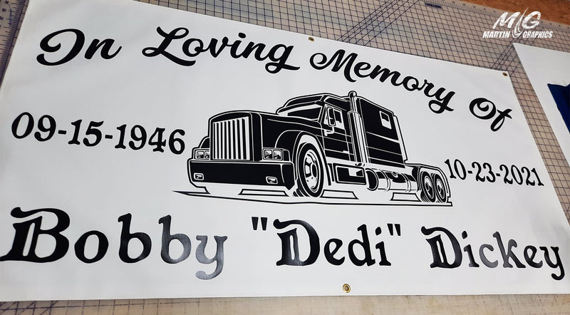 Banner loving memory — custom signage