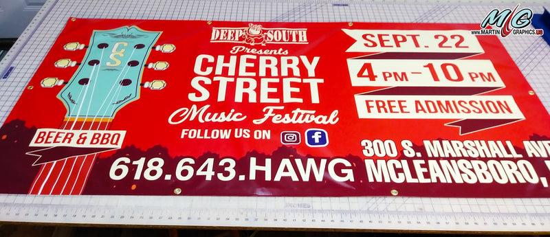 Cherry street music festival — custom signage