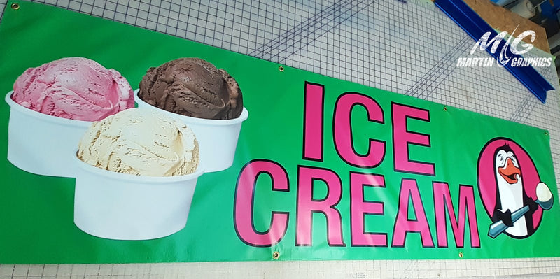 Ice cream banner — custom signage