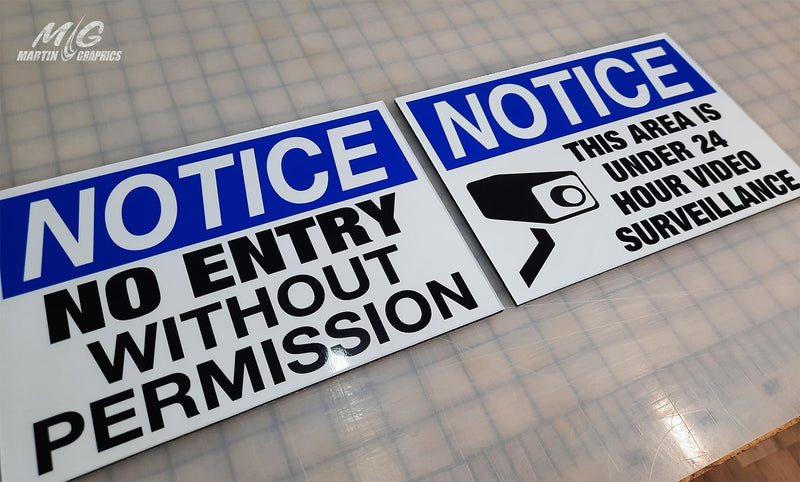 Notice signs — custom signage