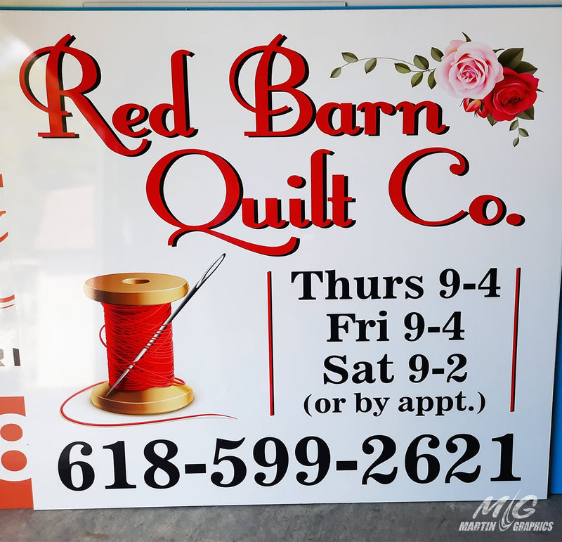 Red barn quilt mary kay — custom signage