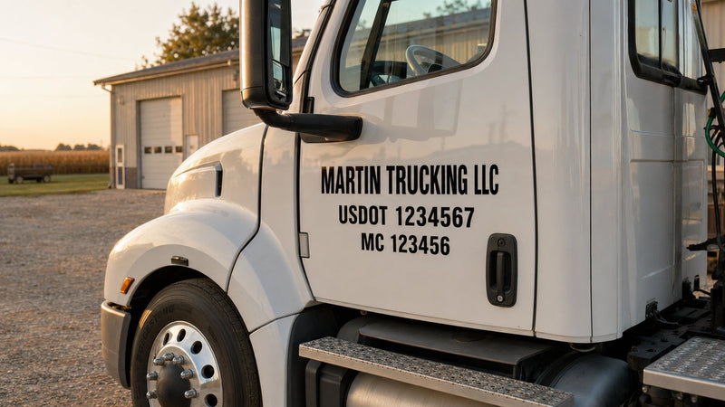 USDOT truck door lettering and vinyl decals